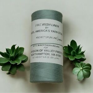 (2) 44/2 Fine Irish Linen Spool Cone Wet Spun Green 250g Skeins N Ireland NOS